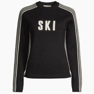 NWT Tory Burch Retro Merino Wool Black and White Women's “Ski” Sweater, Size S